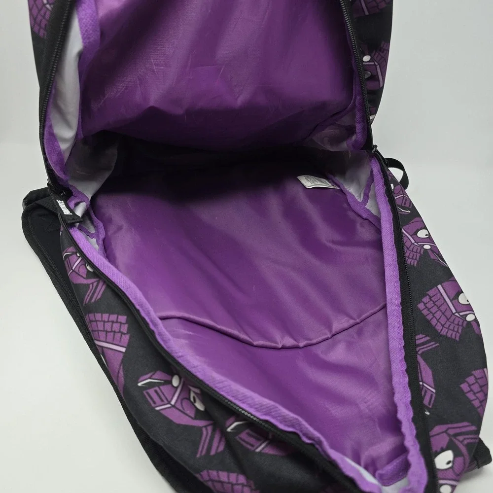 Fortnite Llama Backpack Black Purple All‎ Over Print School Bag Mesh Pockets